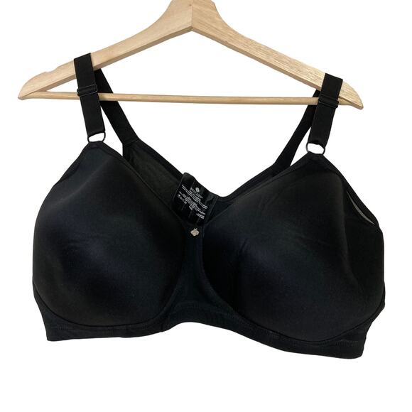 A606720 BREEZIES Smooth Perfection Wirefree T-Shirt Bra Black 44D - Picture 1 of 4